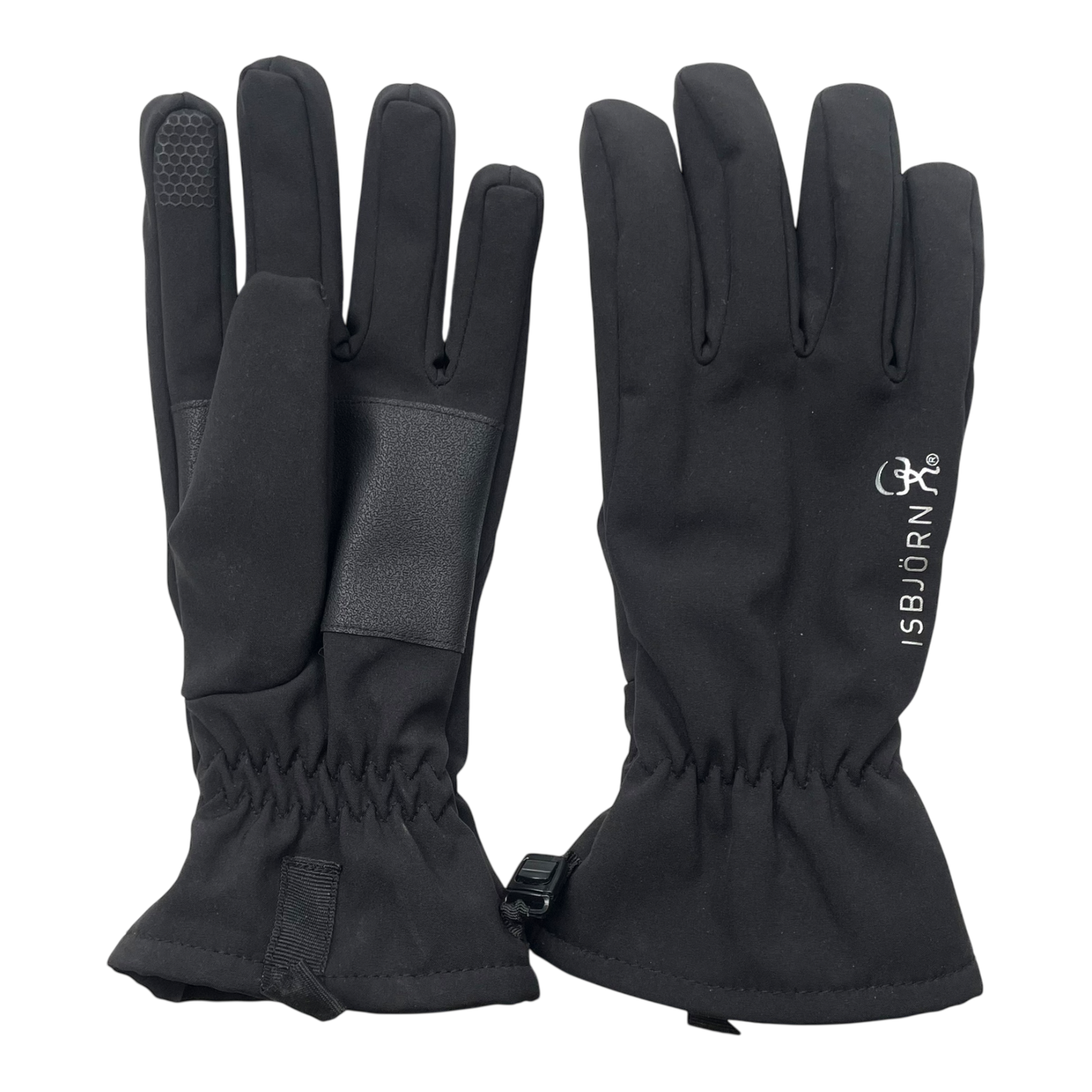 Isbjörn softshell gloves, black | 11-14y