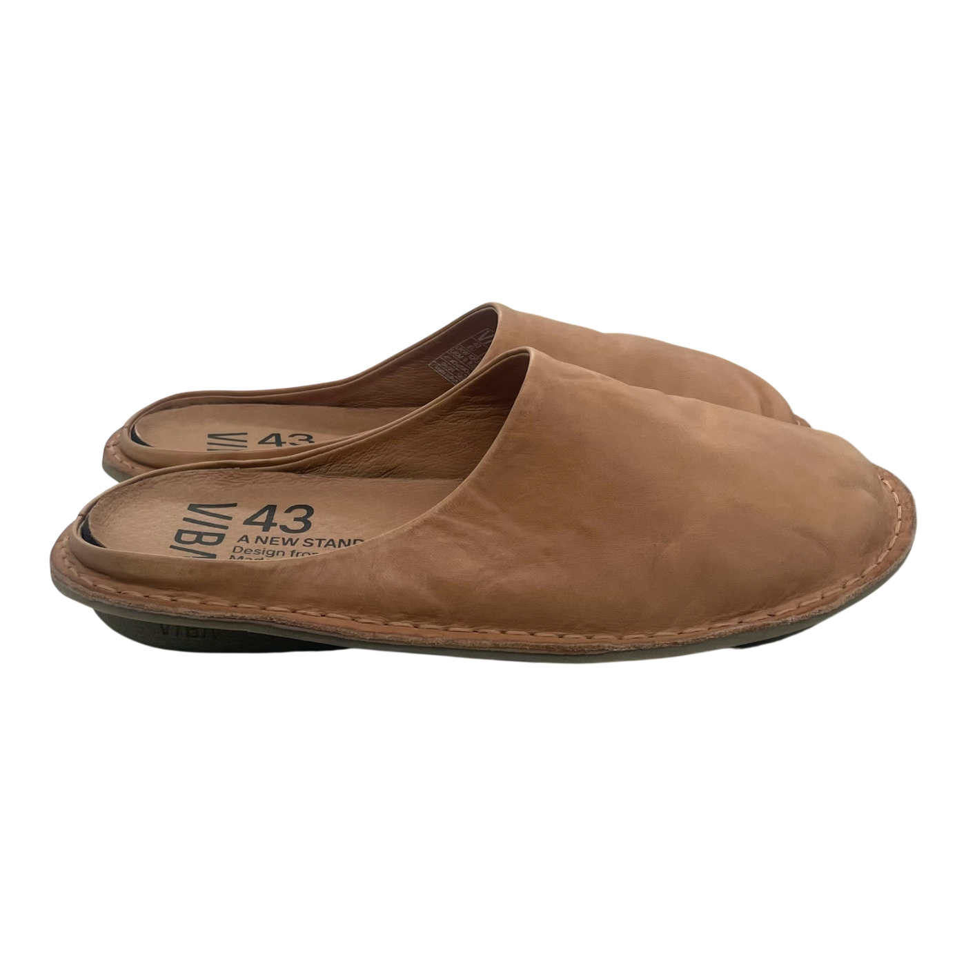 VIBAe Roma leather slippers, fawn tan | 43