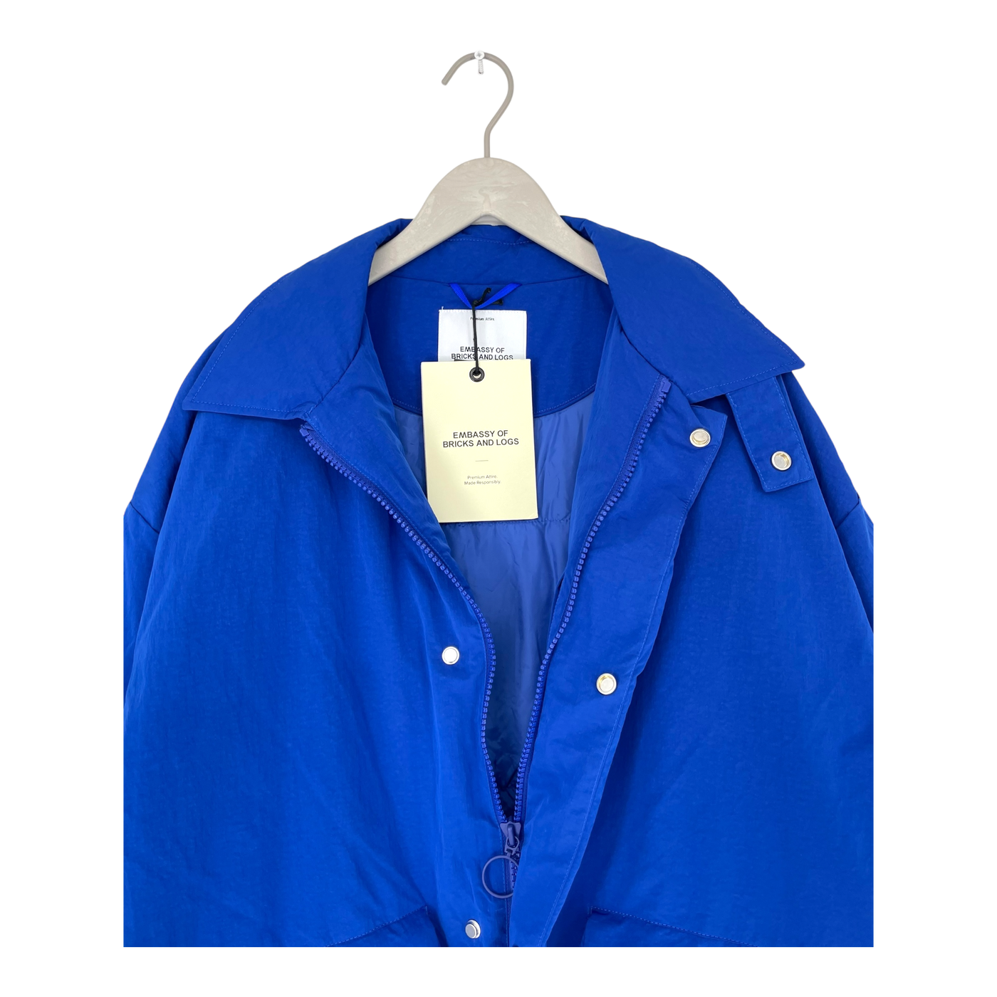 Embassy of Bricks and Logs soho puffer jacket, blue | unisex L