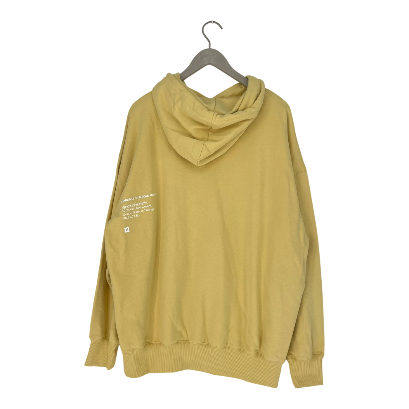 Embassy of Bricks and Logs hoodie, yellow | unisex L