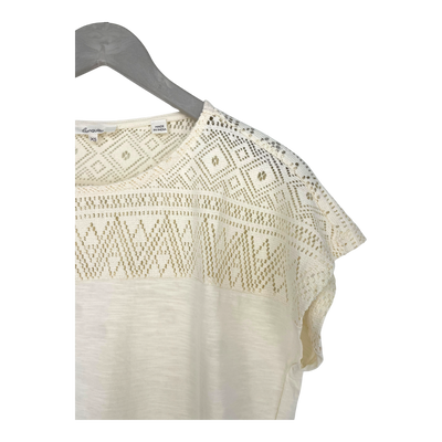 Tranquillo lace t-shirt, cream | woman XS