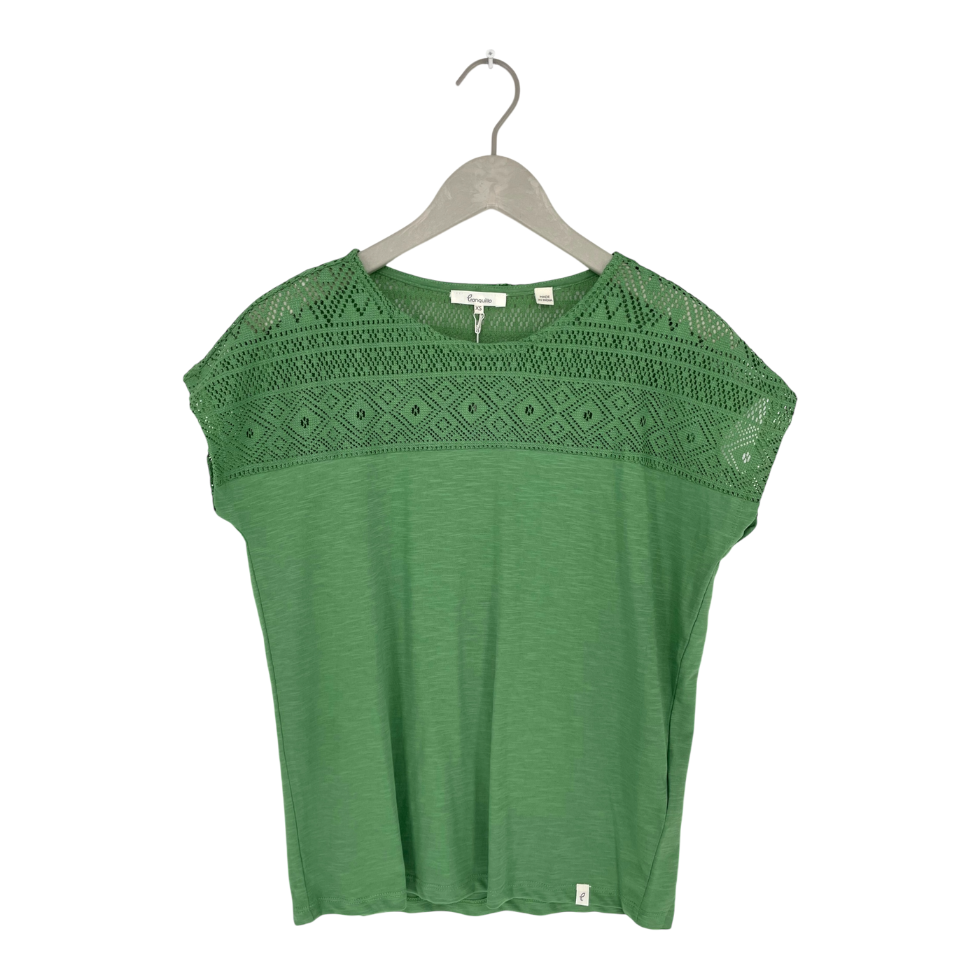 Tranquillo lace t-shirt, green | woman XS