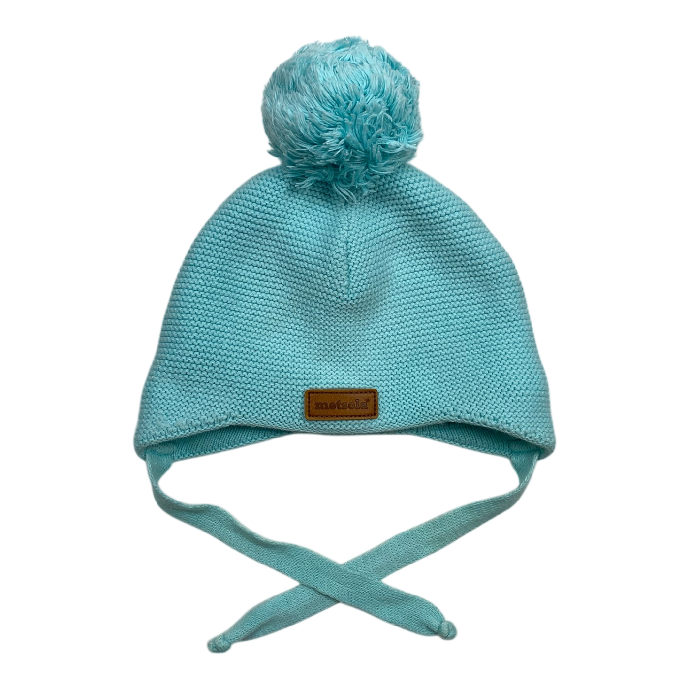 Metsola knit cotton beanie, turquoise | 6-12m