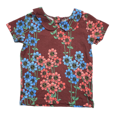 Mini Rodini collar t-shirt, flower | 80/86cm