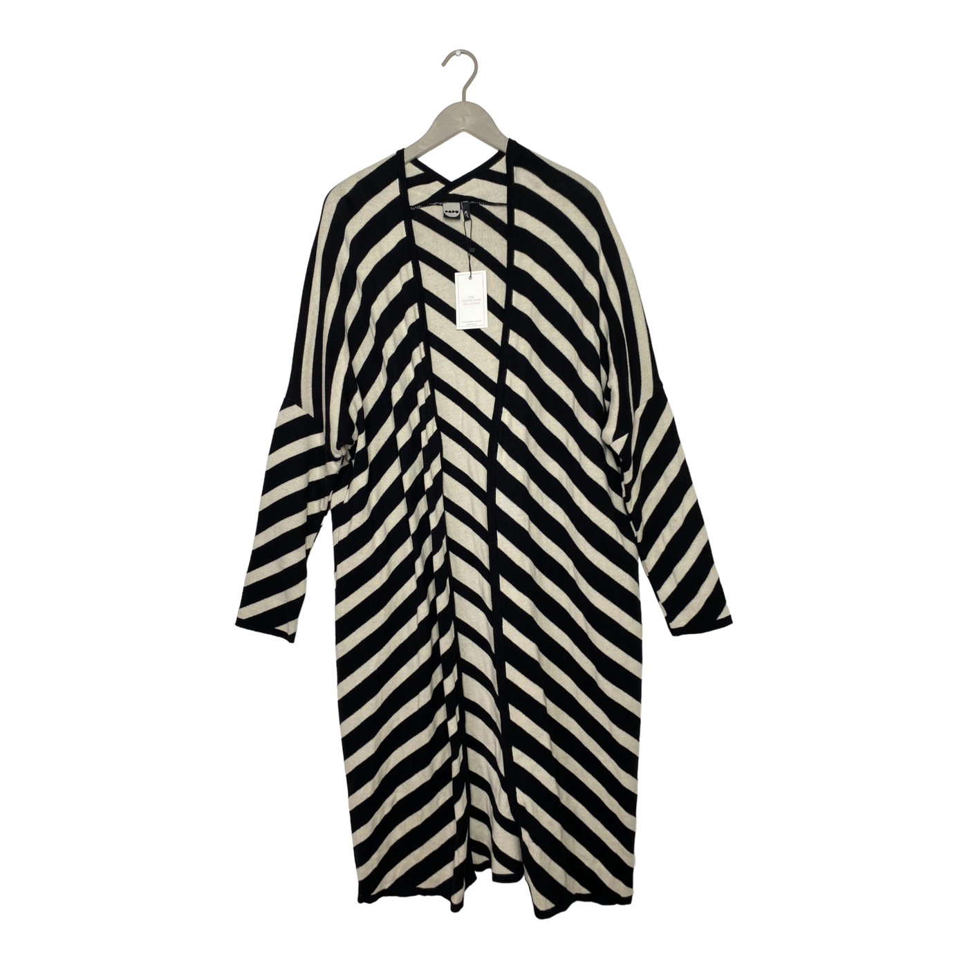 Papu long knitted cardigan, stripes | woman M/L