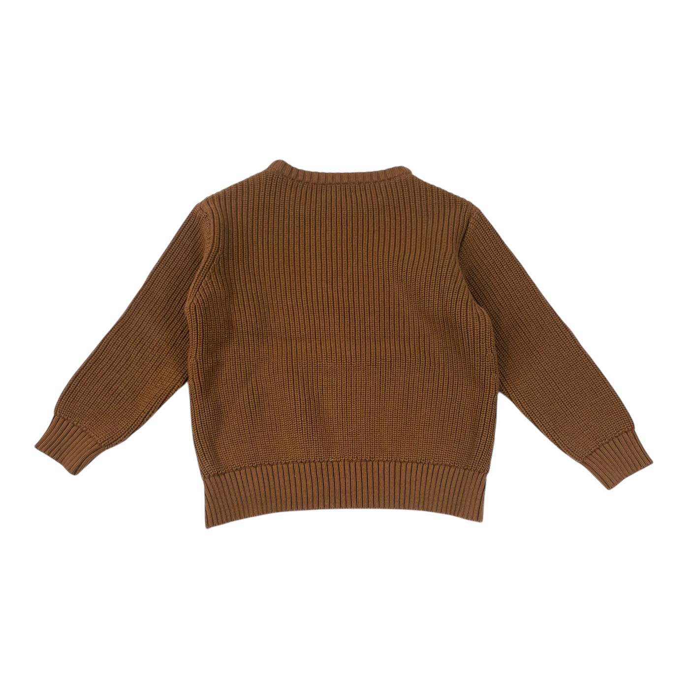 Simple folk knitted shirt, brown | 116/122cm