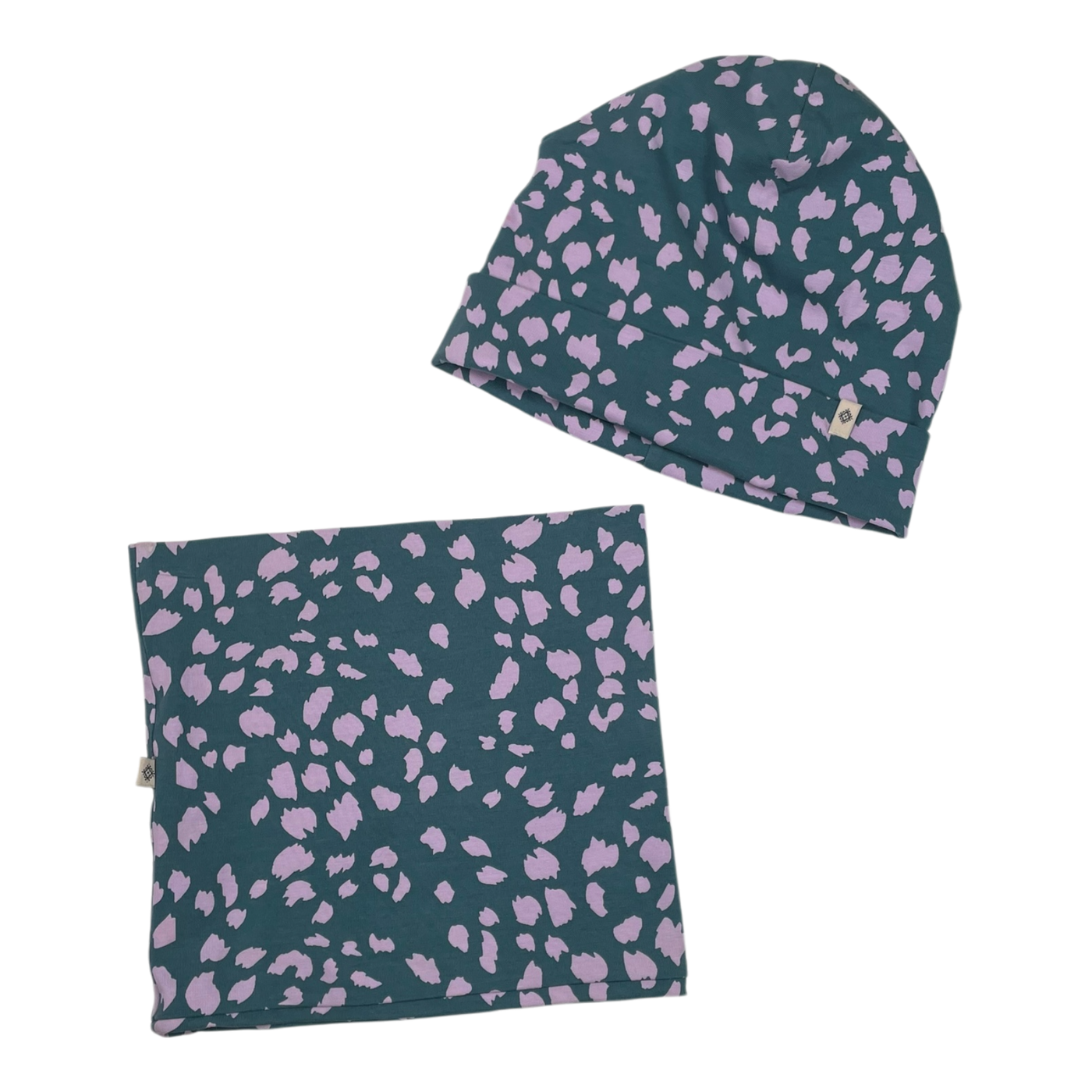 Kaiko tricot beanie & tube scarf set, dots | 5-8y