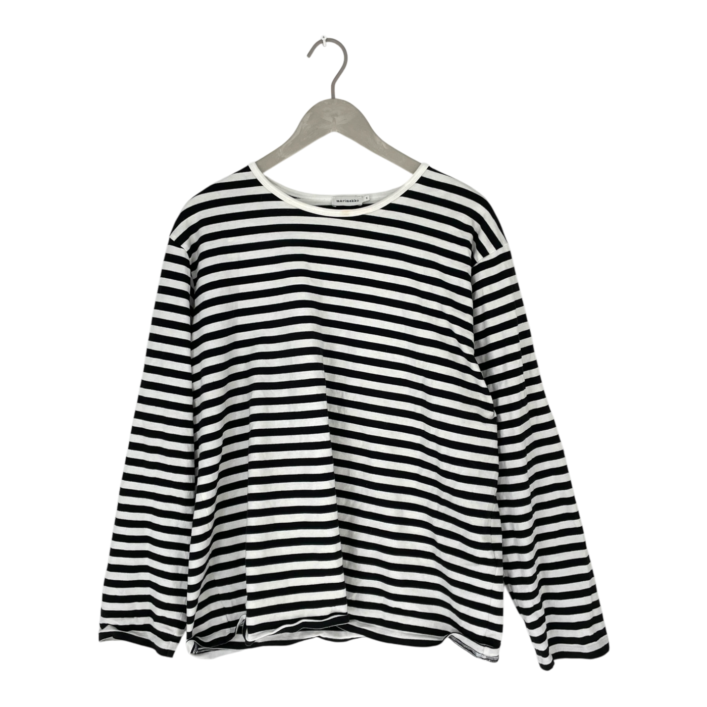 Marimekko stripe shirt, black & white | woman XL