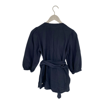 Kaiko muslin wrap blouse, black | woman XS