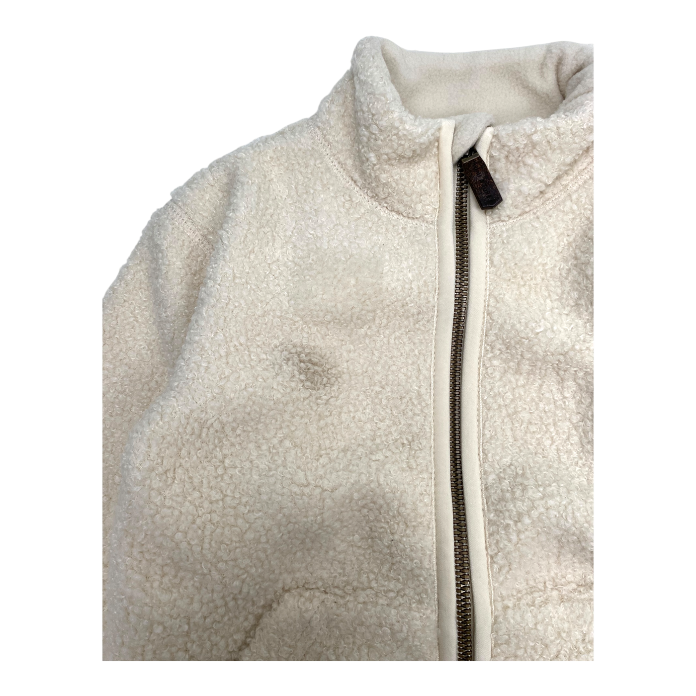 Mini A Ture matcedric teddy zip jacket, white | 98cm