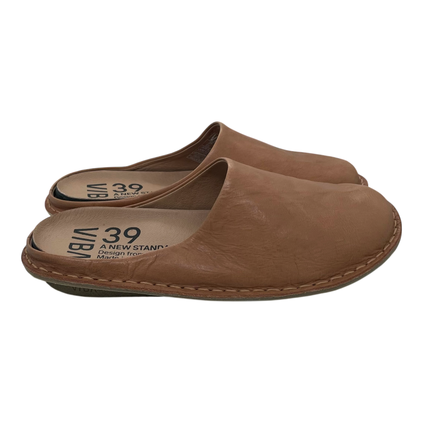 VIBAe Roma leather slippers, fawn tan | 39