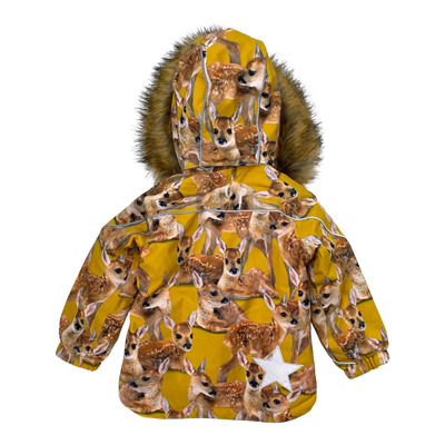 Molo hopla fur winter jacket, yellow bambi | 98cm