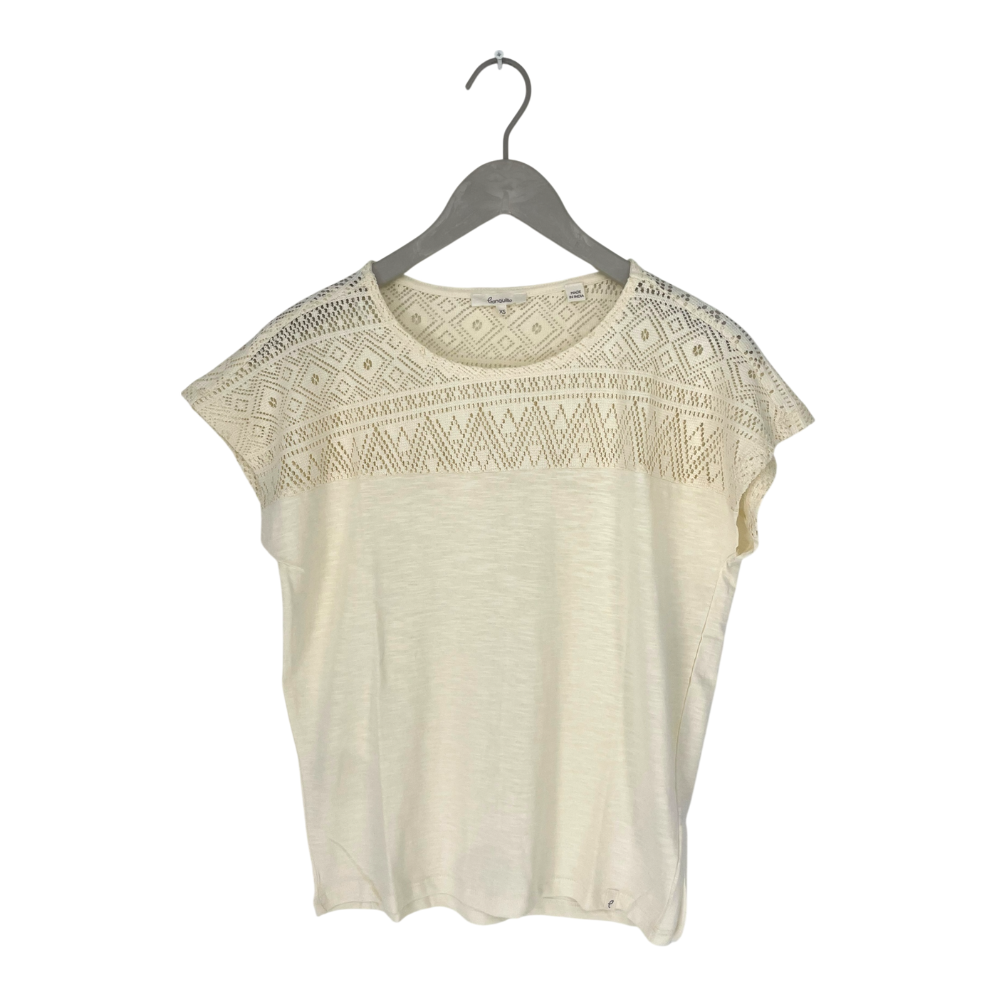 Tranquillo lace t-shirt, cream | woman XS