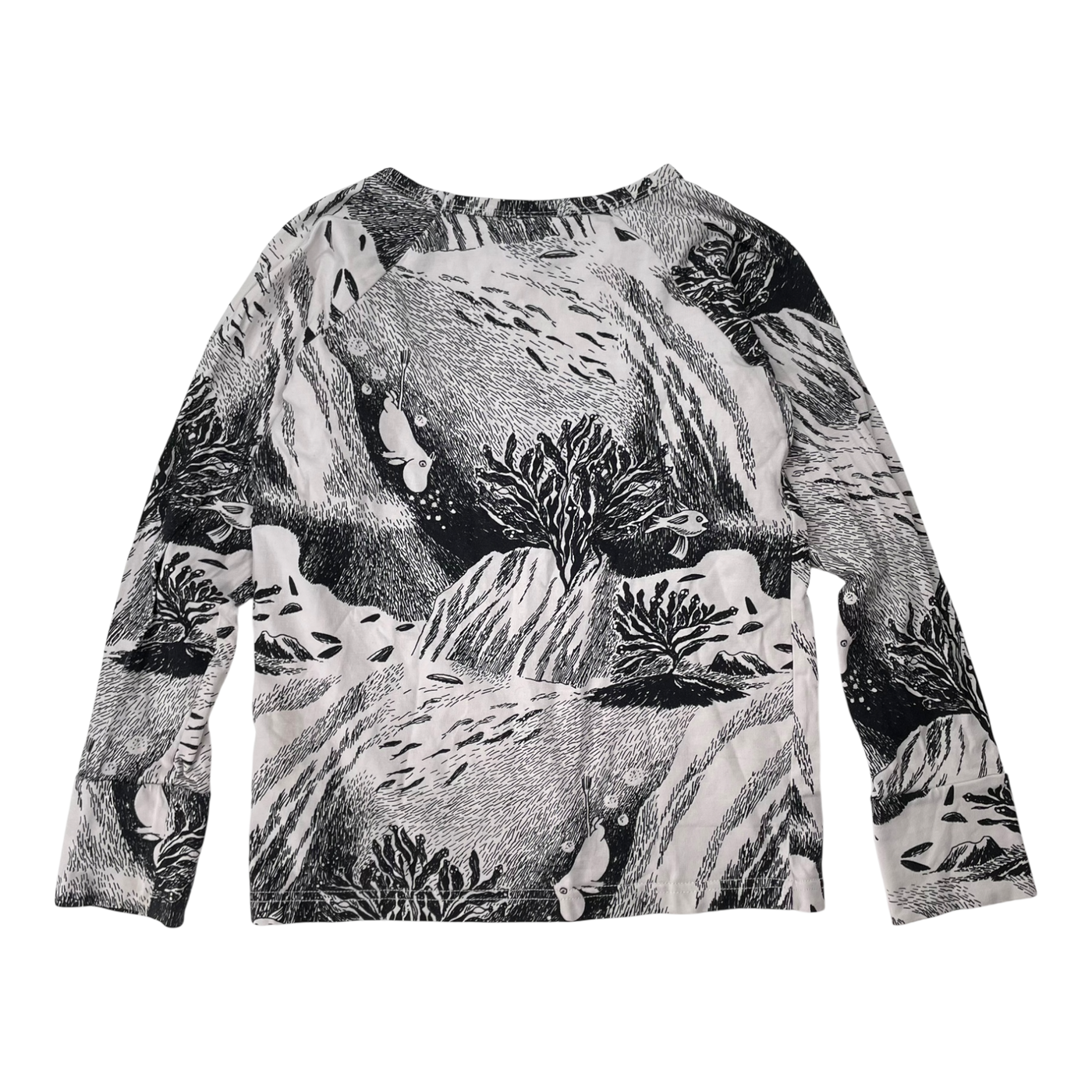 Papu Moomin shirt, black/white | 122/128cm