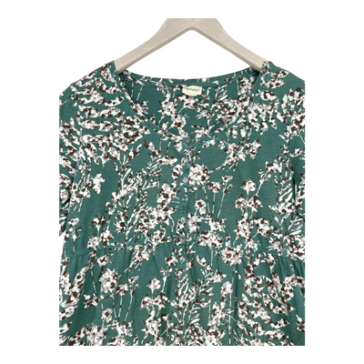 Hessnatur tunic shirt, green floral | woman 40/42