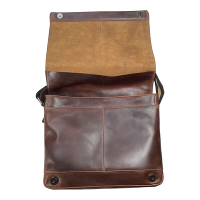 Harold's Bags leather campo messenger bag M, dark brown