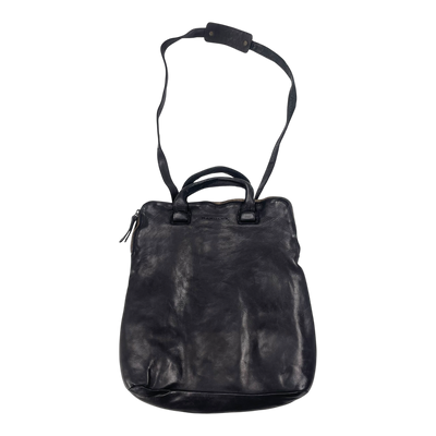 Harold's Bags leather submarine post-city backpack, black