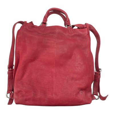 Harold's Bags leather shoulder bag/backpack, red