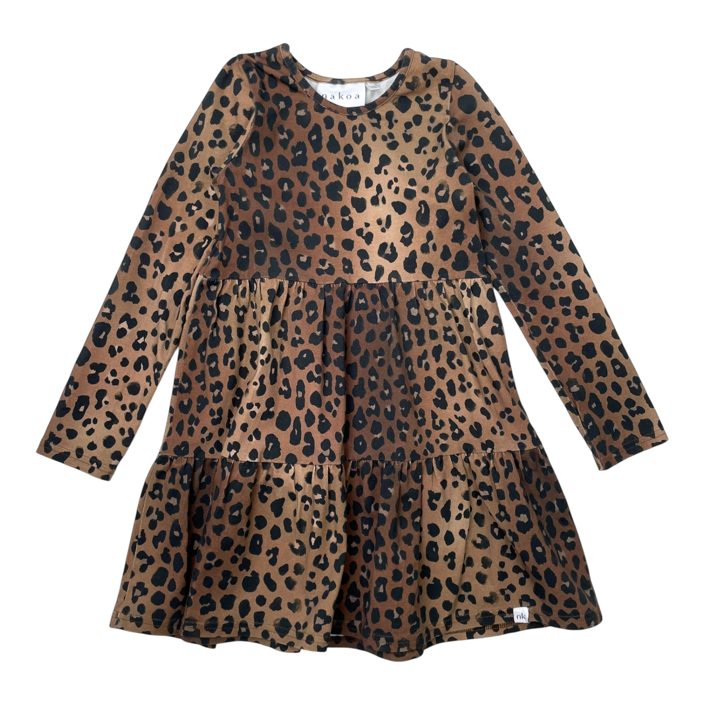 Nakoa layered dress, leopard | 104/110cm