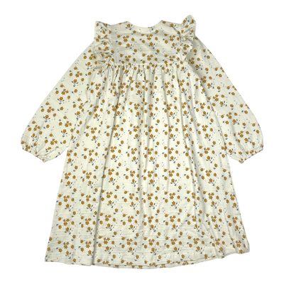 Mainio button dress, flower | 134/140cm