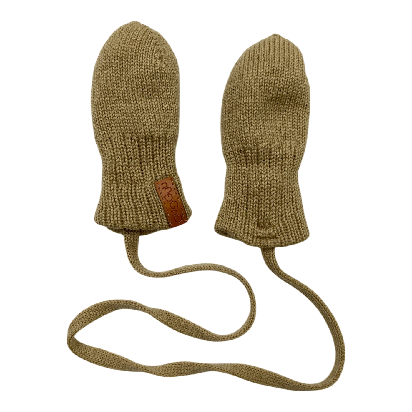 Gugguu merino beanie and mittens set, beige | 1-3y