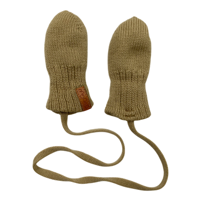 Gugguu merino beanie and mittens set, beige | 1-3y
