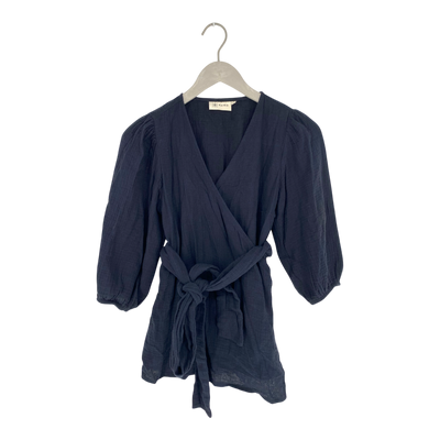 Kaiko muslin wrap blouse, black | woman XS