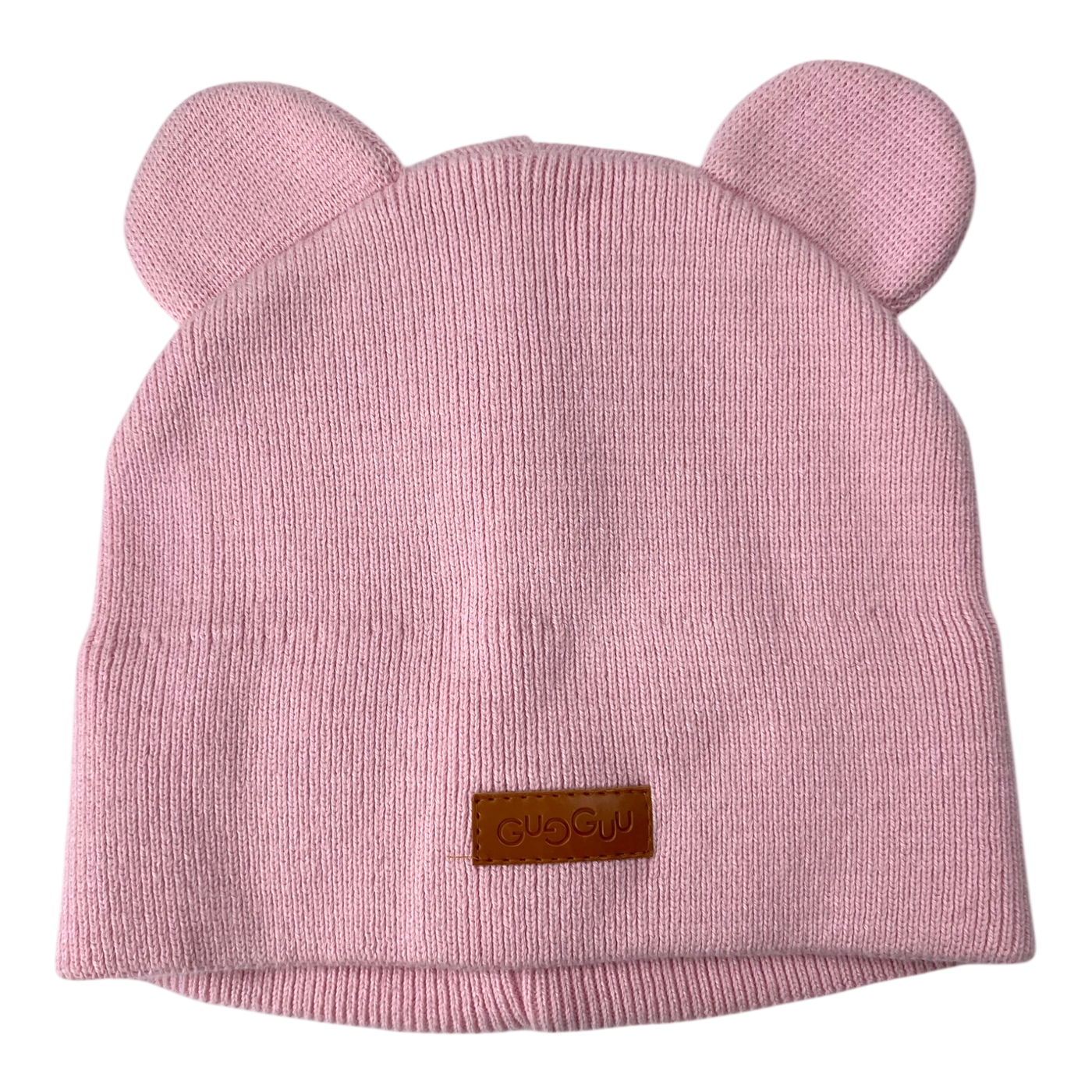 Gugguu cotton knitted beanie with ears, light pink | 51/52cm