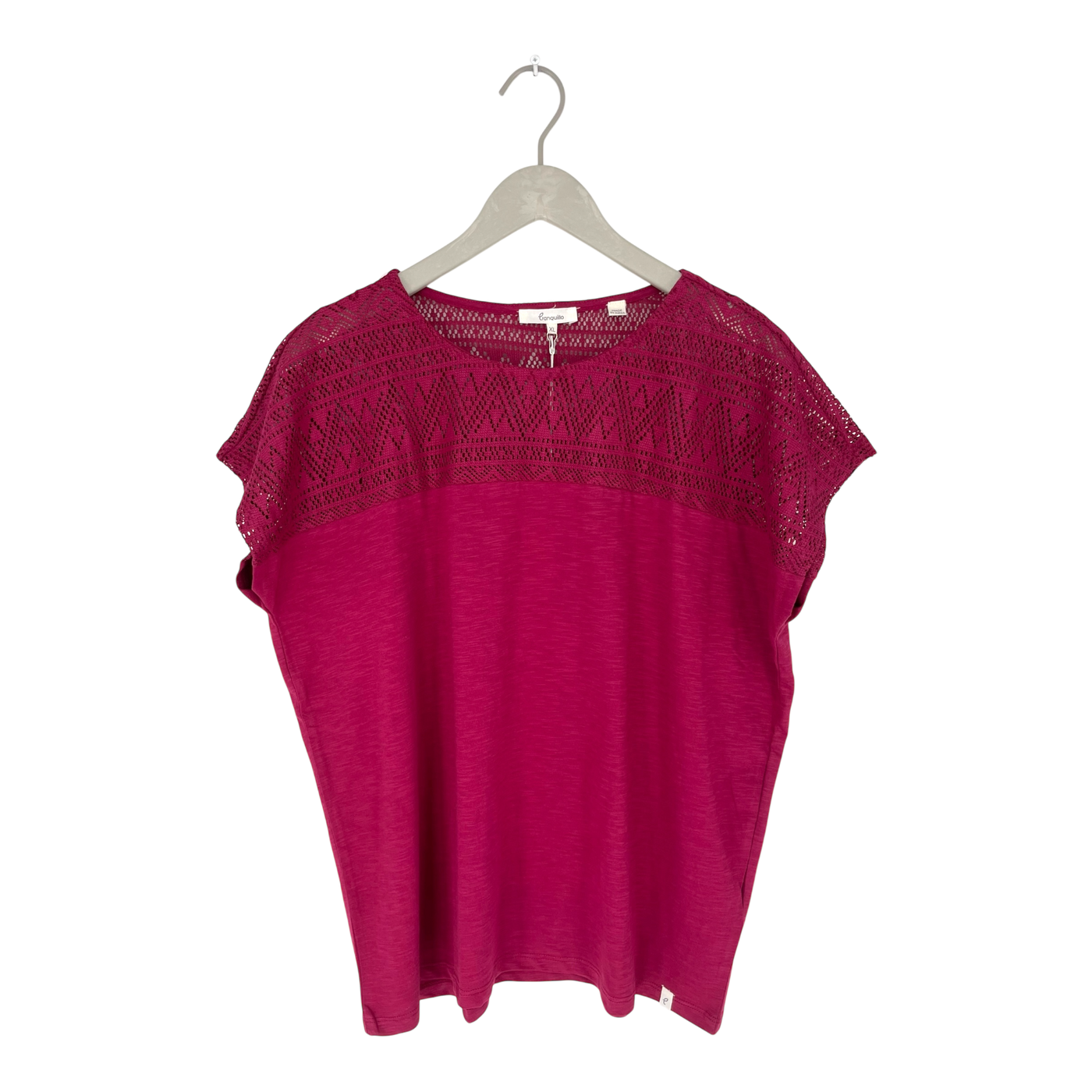 Tranquillo lace t-shirt, aniline red | woman XL