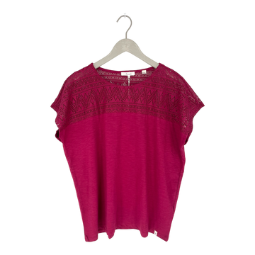 Tranquillo lace t-shirt, aniline red | woman XL