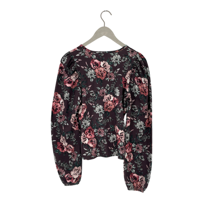 Versonpuoti puff shirt, burgundy flowers | woman M