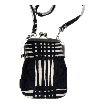 Marimekko clasp crossbody bag, black/white | onesize
