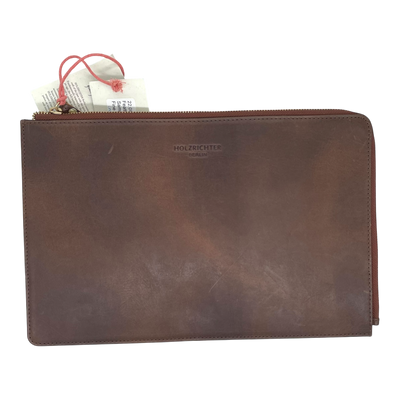 Holzrichter leather laptop sleeve, brown
