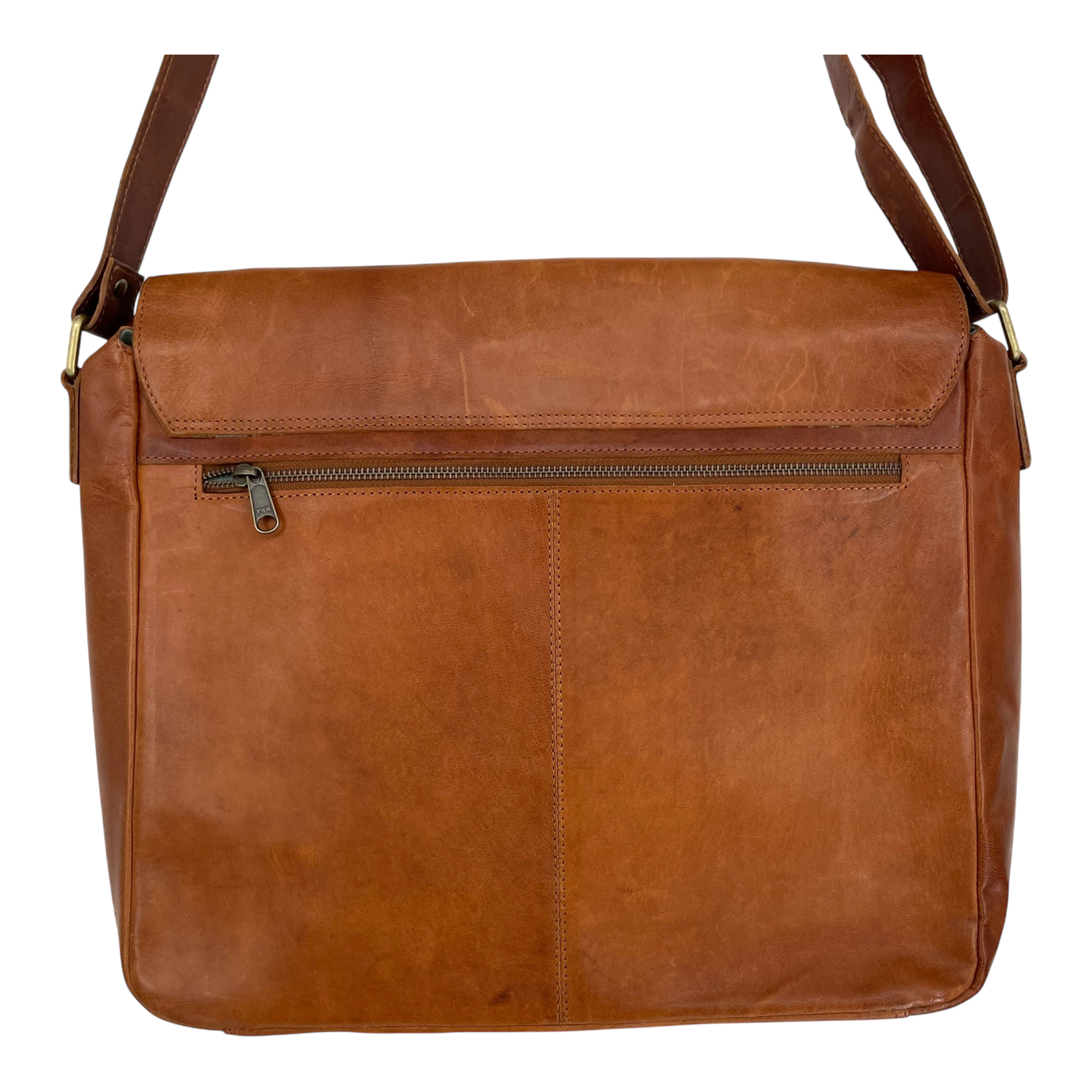 Holzrichter leather messenger bag, caramel