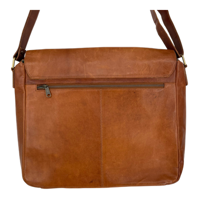 Holzrichter leather messenger bag, caramel
