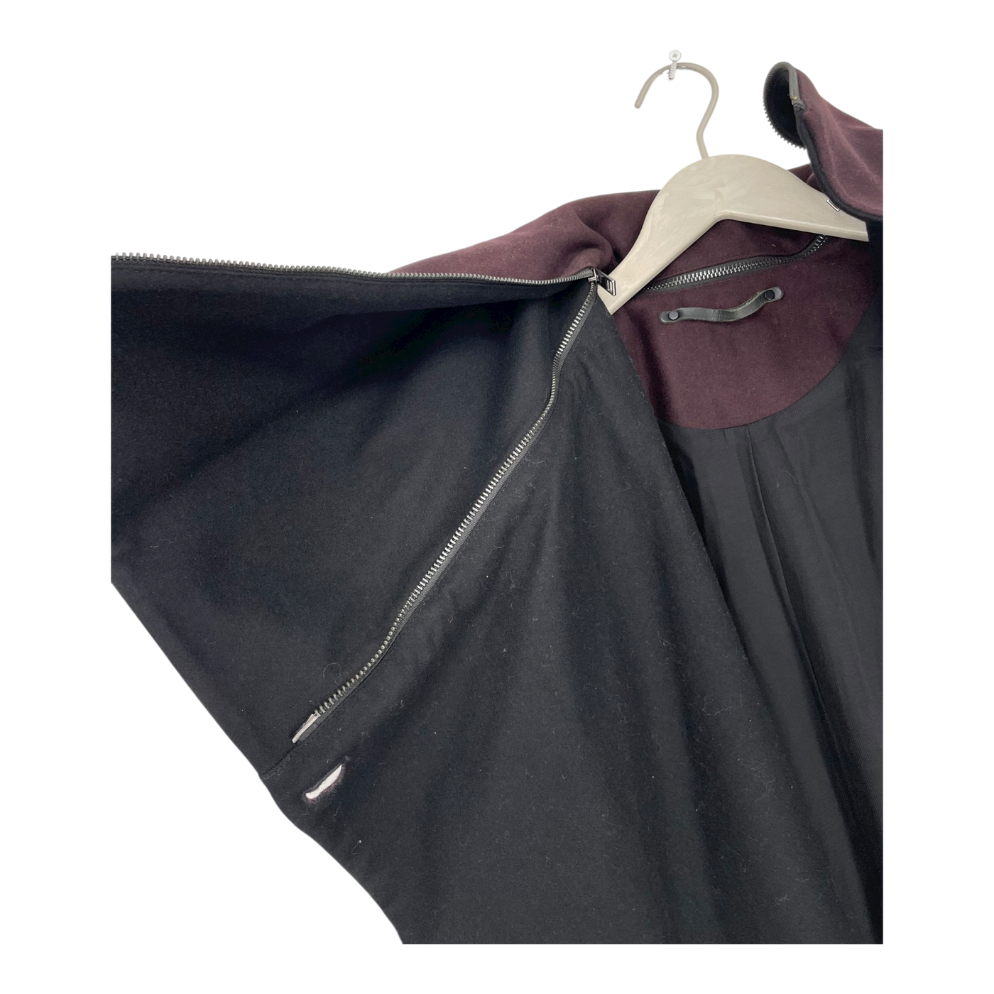 AllSaints wool coat, black/burgundy | woman 34