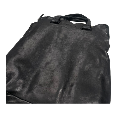 Harold's Bags leather submarine post-city backpack, black