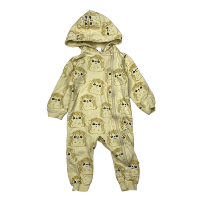 Mainio hooded sweat jumpsuit, hedgehog | 74/80cm