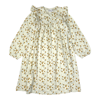 Mainio button dress, flower | 134/140cm