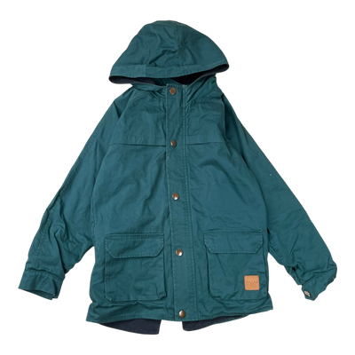 Aarre hooded parka, teal | 146/152cm