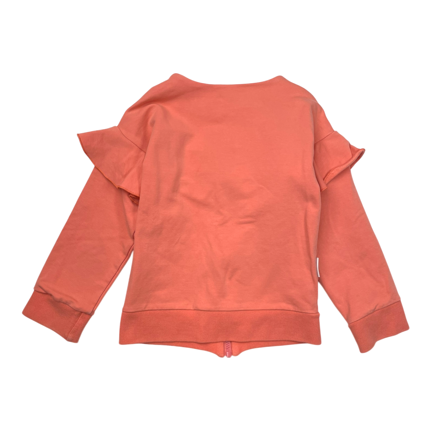 Gugguu frill zipper sweatshirt, coral | 116cm