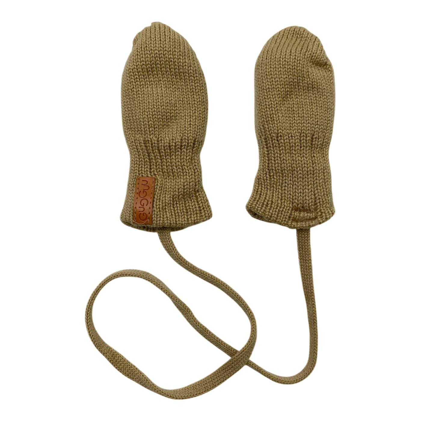 Gugguu merino beanie and mittens set, beige | 1-3y