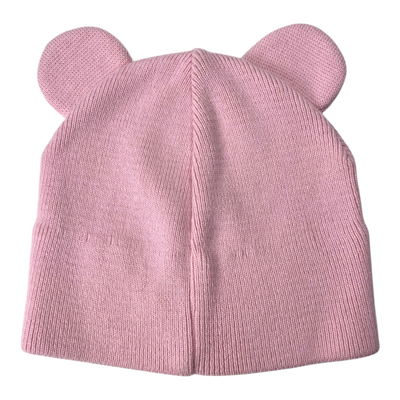 Gugguu cotton knitted beanie with ears, light pink | 51/52cm
