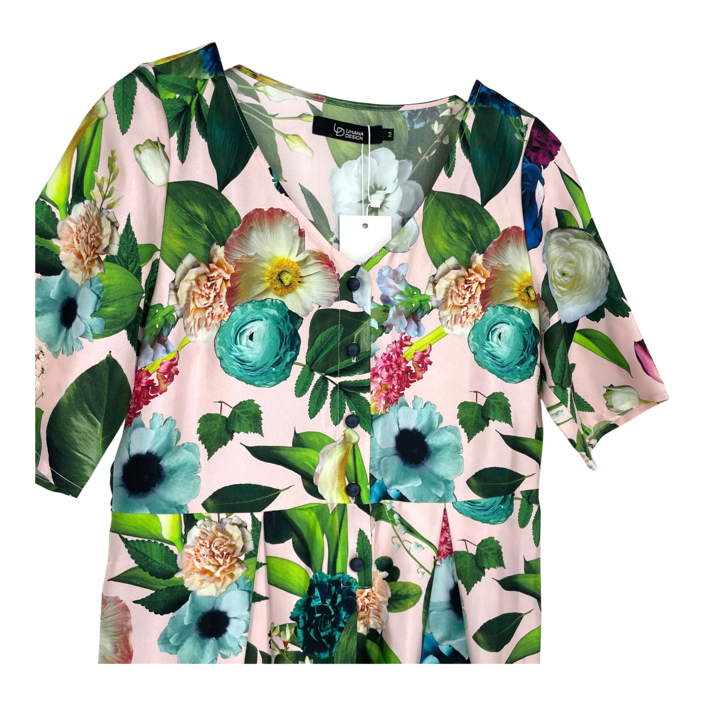Uhana silk dress, flowers | woman M