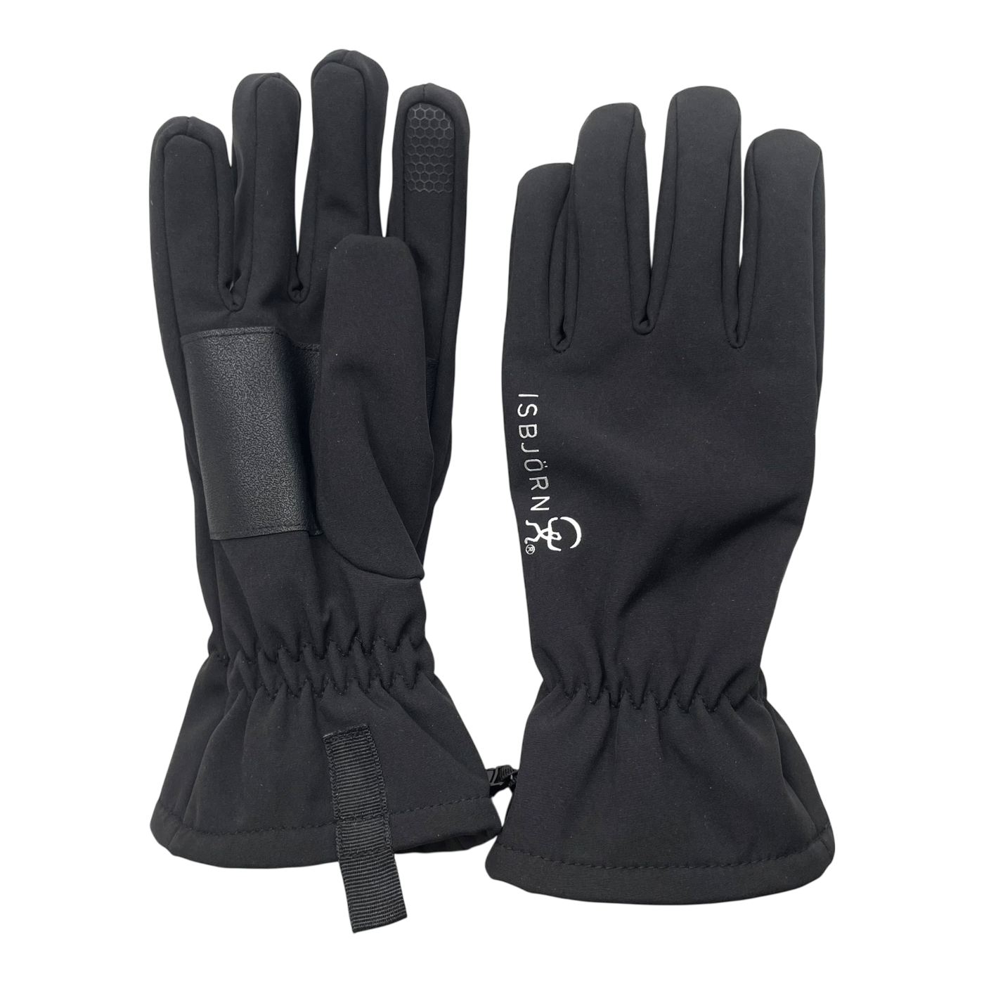 Isbjörn softshell gloves, black | 9-10y