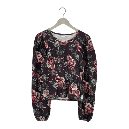 Verson Shop Puff -Shirt, Burgund Flowers | Frau m