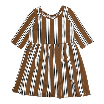 Kaiko dress, brown stripe | 98/104cm