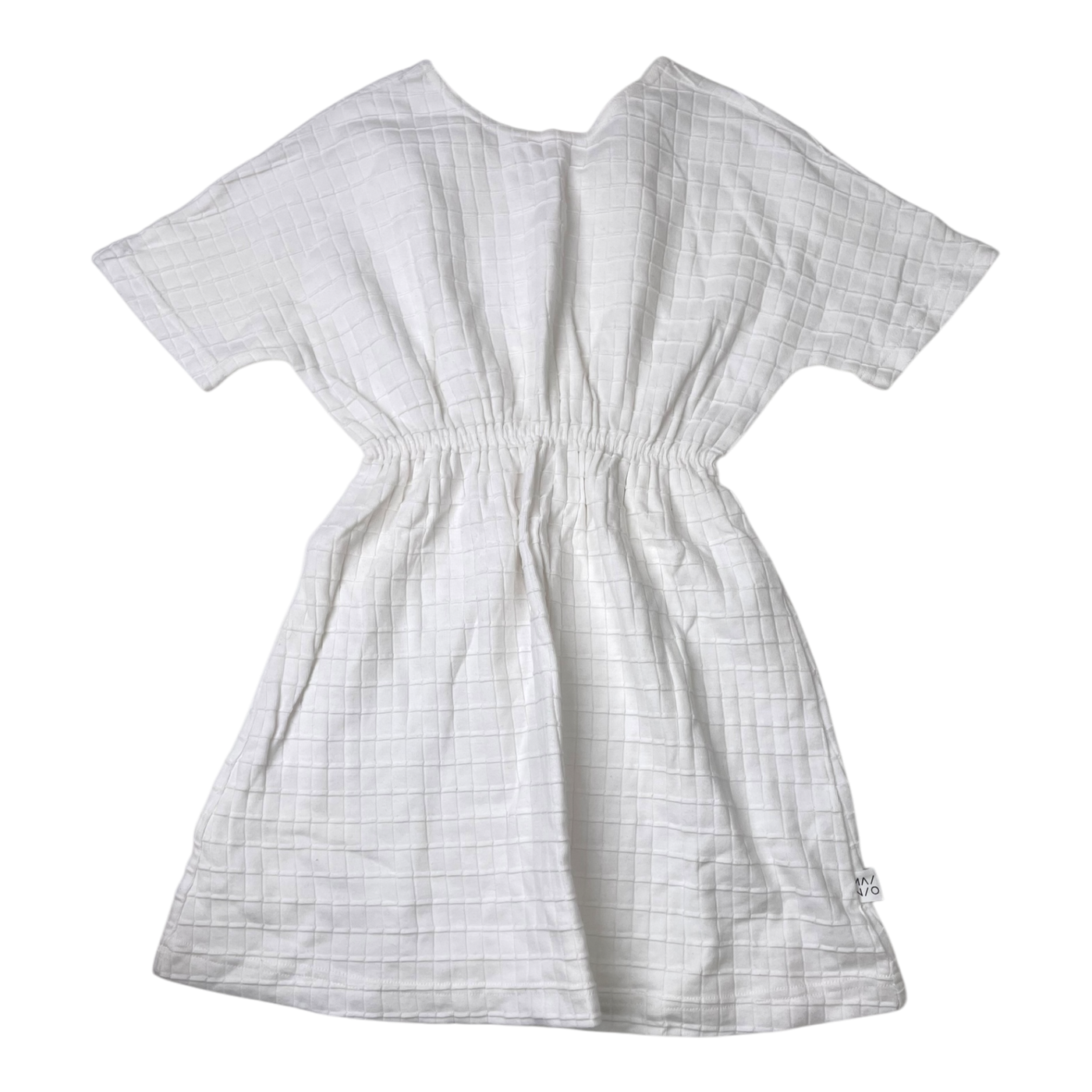 Mainio waffle dress, white | 110/116cm