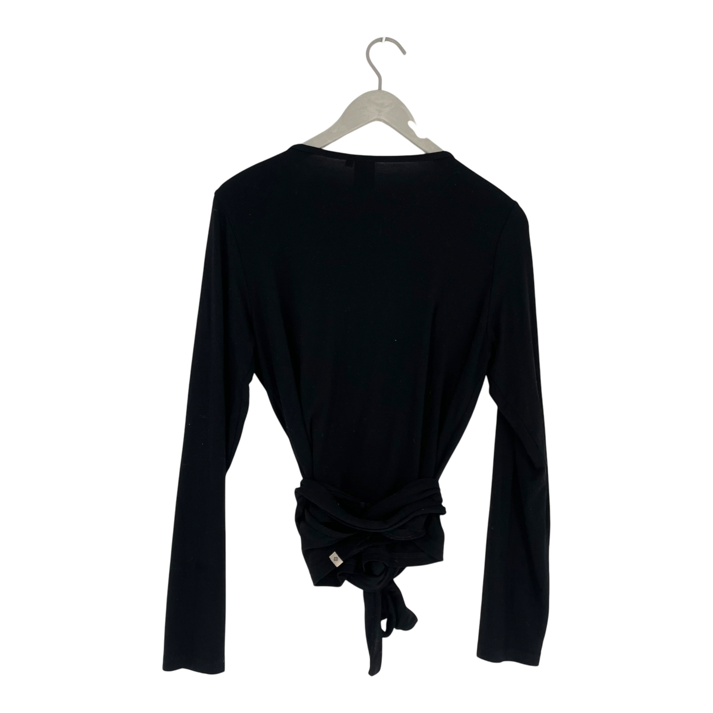 Kaiko tricot wrap shirt, black | woman L