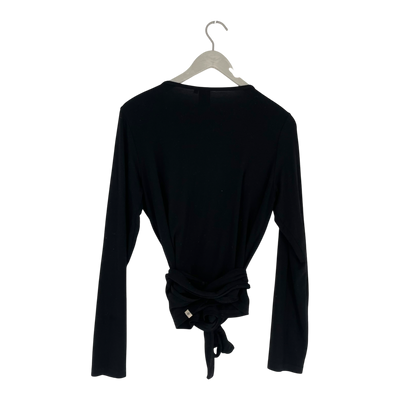 Kaiko tricot wrap shirt, black | woman L